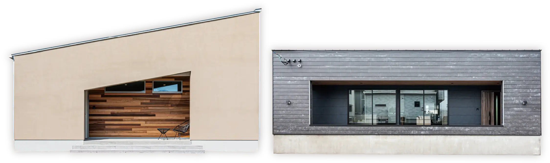 2件の平屋外観イメージ画像