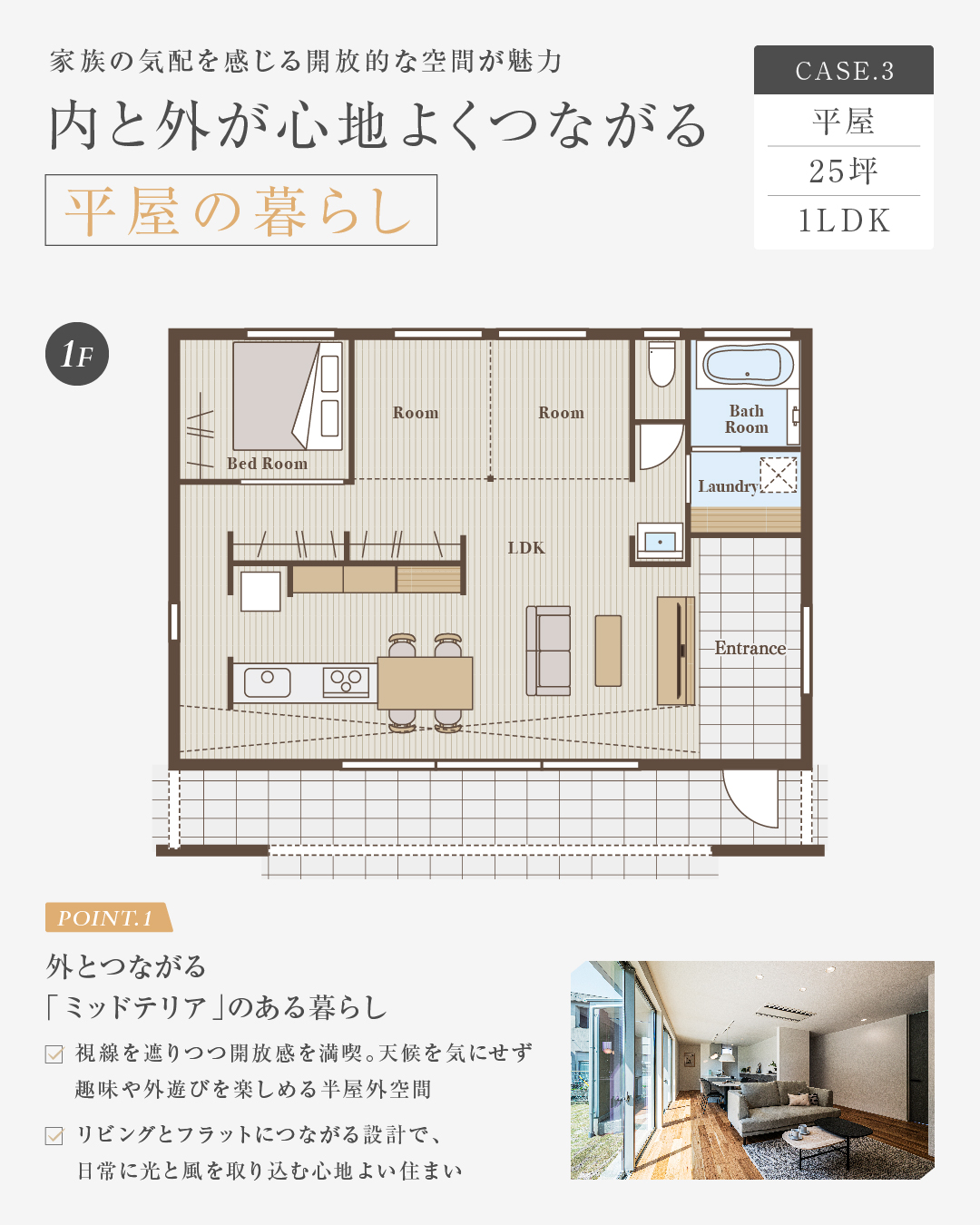 CASE3 内と外が心地よくつながる平屋の暮らし